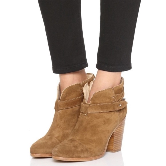 Rag & Bone Harrow Heeled Suede Tan Ankle Bootie - 9 (39) - Picture 2 of 15